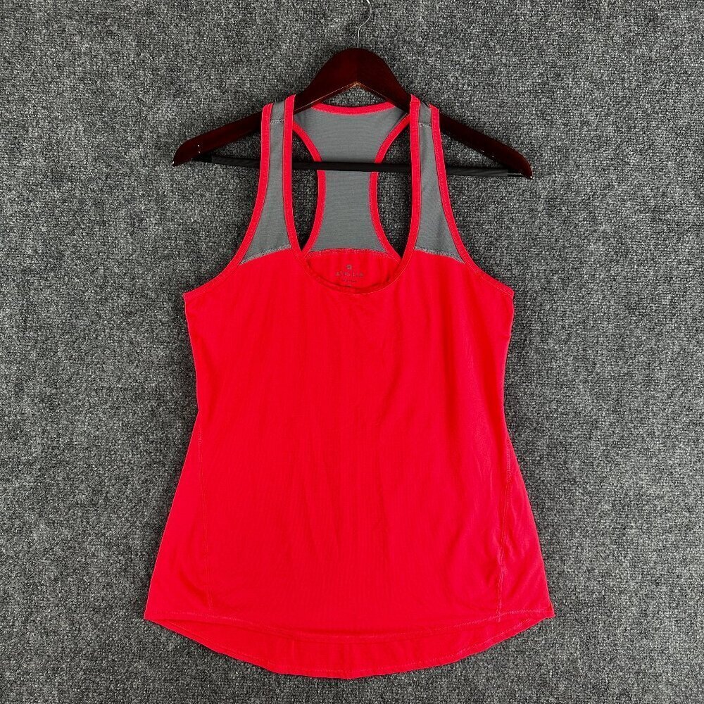 Athleta Chi Mesh Tank Top Womens Medium Racerback Hot Pink Gray